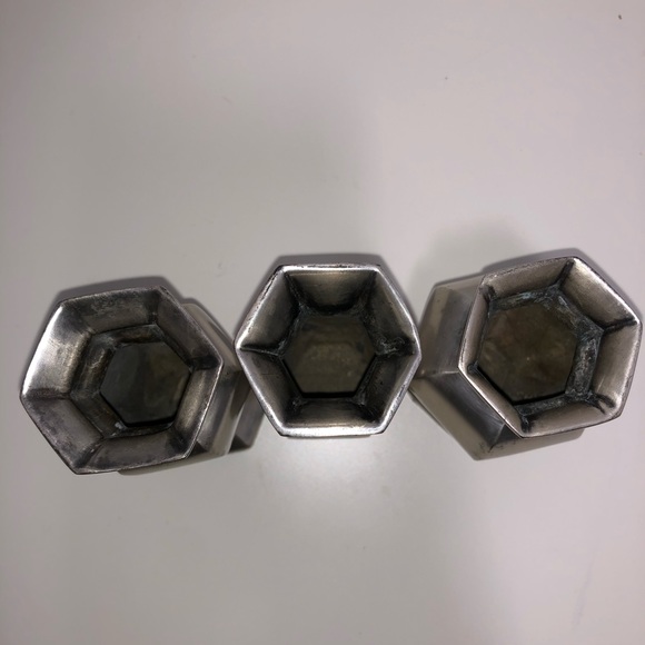 Pottery Barn Set of 3 Silver Finish Candle Holders - Picture 4 of 7